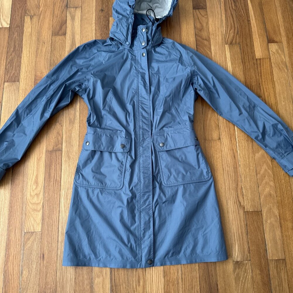 Patagonia Hooded Trench Raincoat Torrentshell Women's Blue Size M - Picture 2 of 7